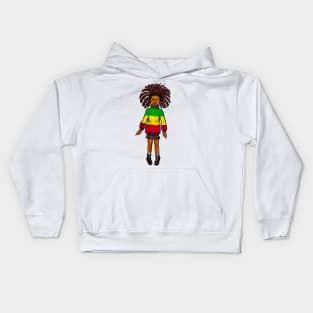 Rasta Jamaica jumper - manga anime Jamaican girl with colours of Rastafarian  flag in red, green and gold Kids Hoodie